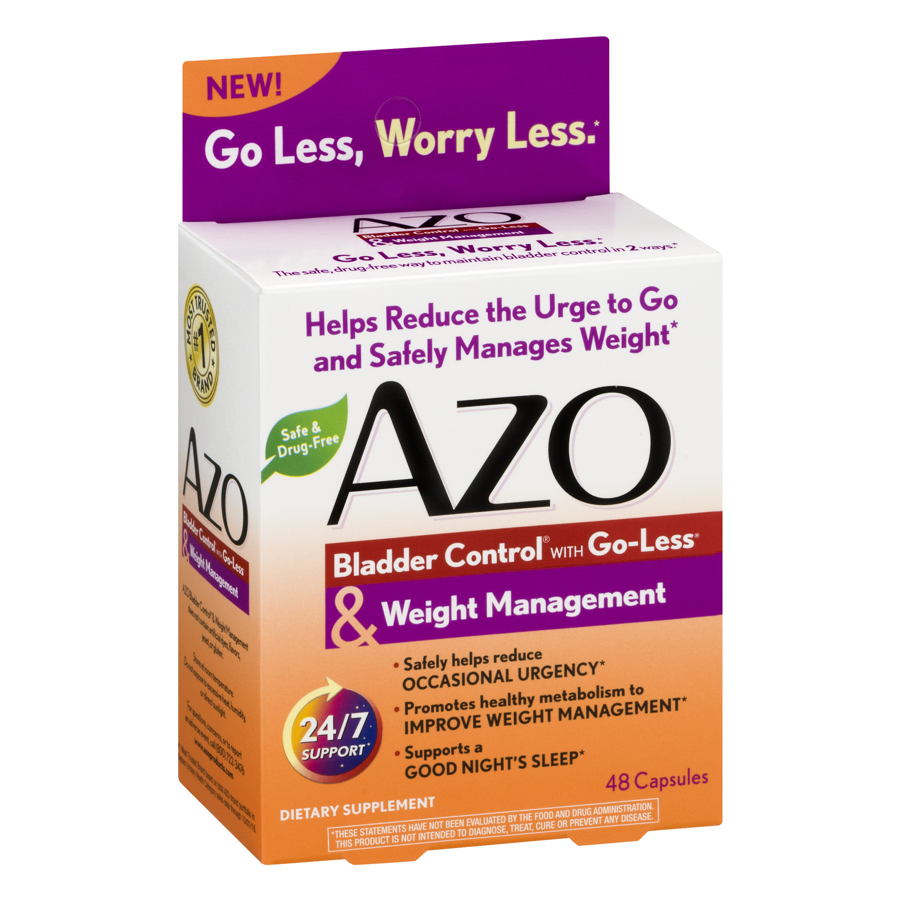 AZO Bladder Control and Weight Management Dietary Supplement, 48 Capsules - image 4 of 8