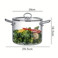 thumbnail image 4 of High borosilicate glass soup pot 7.88 inch/20 cm soup pot with lid/stainless steel handle, binaural, large-capacity high-temperature stew pot, used for electric gas microwave oven pots and pans, 4 of 9