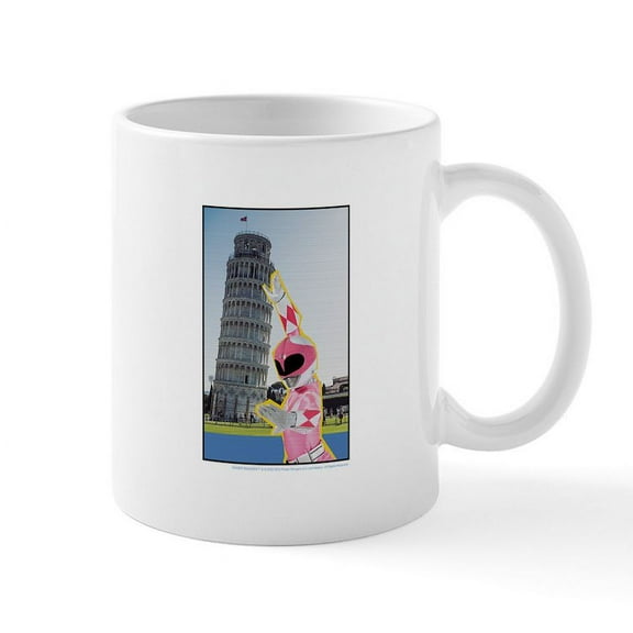 CafePress - Power Rangers Pink Ranger At The - 11 oz Ceramic Mug - Novelty Coffee Tea Cup
