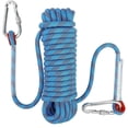 thumbnail image 1 of Climbing Rope with Static Safety Carabiner 10mm Polyester Mountaineering Rope Rescue for Hiking Mountaineering Mountain 10M.., 1 of 5