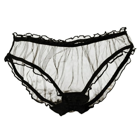 

Women s Transparent Brief Girls Lady Panties Ruffle Edge Mesh Temptation Underpants Underwear