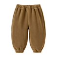 thumbnail image 2 of XQYLOS Toddler Boys Girls Autumn Winter Solid Color Elastic Waist Pants With Pockets Casual School Trousers Daily Wear Comfortable Pants Playtime Bottoms, 2 of 4
