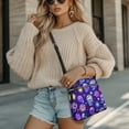thumbnail image 4 of LedBack Galaxy Skull Print Women Crossbody Purse Leather Hobo Bag Sling Shoulder Bag with Zipper Front and Back Pockets, Satchel Purse with Adjustable Strap, Blue, 4 of 7