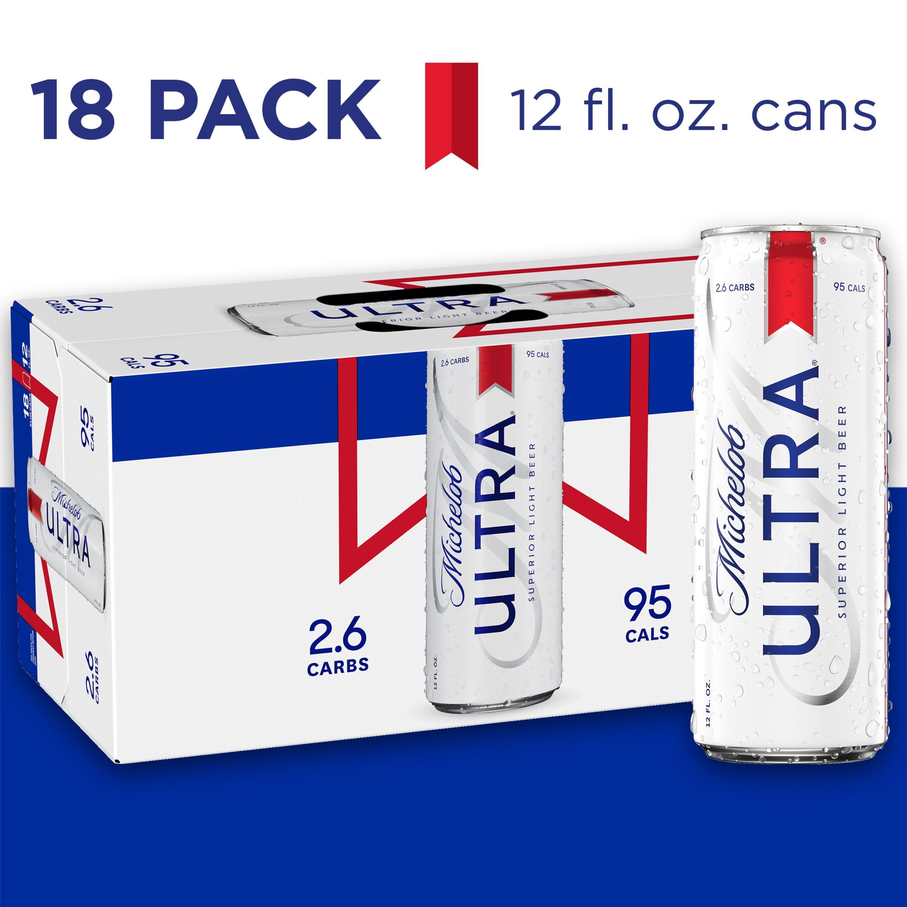 Michelob Ultra Light Beer 18 Pack Beer 12 Fl Oz Cans Walmart Com