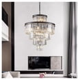 thumbnail image 2 of 24" Crystal Chandelier Black Finish - 15 Light 5 Tier Pendant Light, 2 of 6