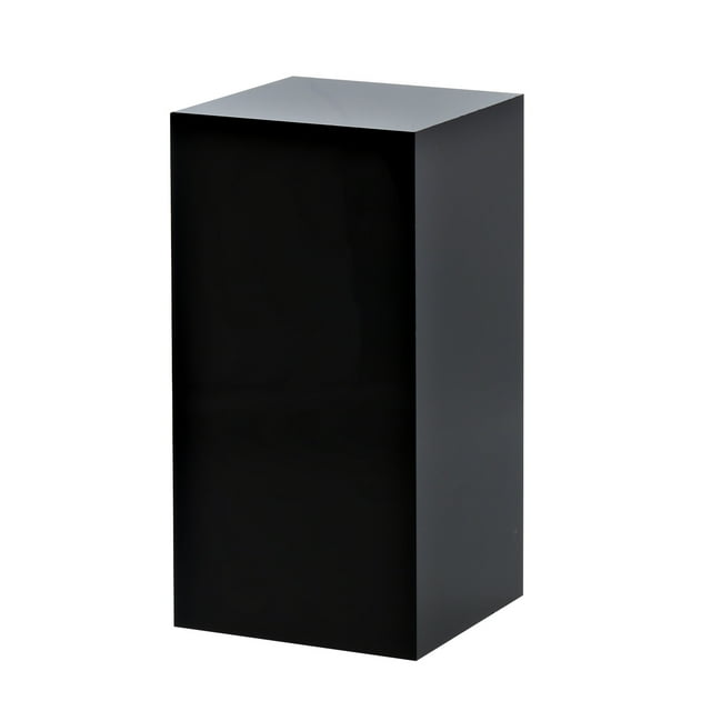 Unique Bargains 2'x2'x4' Jewelry Display Riser Polished Acrylic Cube Display Stand Block Collection Showcase, Black