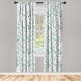 thumbnail image 4 of Ambesonne Abstract Window Curtains, Dotted Scattered Motif, Each 28" W x 84" L, Pale Seafoam and White, 4 of 4