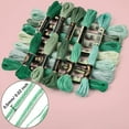 thumbnail image 6 of 12 Skeins 105 Yards 6 Ply Variegated Embroidery Thread Floss Green Gradient Crewel Friendship Bracelet String Cross Stitch Floss Yarn Thread Bulk for Hand Sewing Jewelry Needlecraft Knitting, 6 of 8