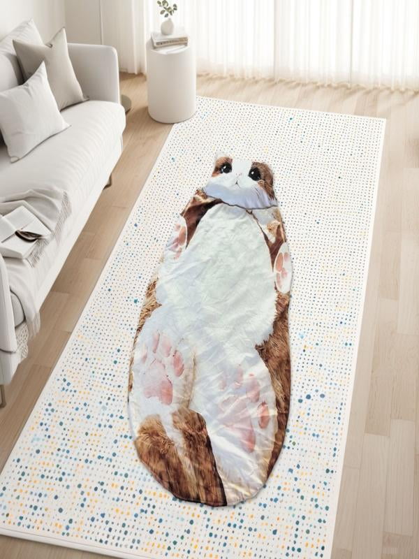 Cozy Cat-Themed Sleeping Bag for Adults - Soft Plush Envelope Design, Warm and Comfortable for Indoor Lounging and Camping, Easy to Wash and Maintain