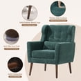 thumbnail image 6 of MIKIBAMA Blackish Green Chenille Tufted Side Wingback Accent Chair, 6 of 7