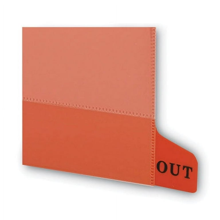Colored Poly Out Guides with Pockets, 1/3-Cut End Tab, Out, 8.5 x 11, Red, 25/Box Colored Poly Out Guides with Pockets, 1/3-Cut End Tab, Out, 8.5 x 11, Red, 25/Box