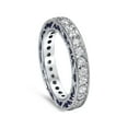 thumbnail image 2 of Bague Vintage Éternité 2ct Bleu Saphir & Diamant Or Blanc 14K, 2 of 3