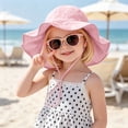 thumbnail image 3 of mgoYE Baby Sun Hat Toddler Girl Beach Hat Sun Protection Adjustable Outdoor Summer Wide Brim Bucket Hat for Infant Kids(Pink,0-12 Months), 3 of 3