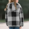 thumbnail image 4 of Kovlvoll Children Girls Clothes Toddler Winter Sherpa Sweatshirts Plaid Long Sleeve Hoodies Fuzzy Fleece Lined Pullover Tops with Pockets, 4 of 7