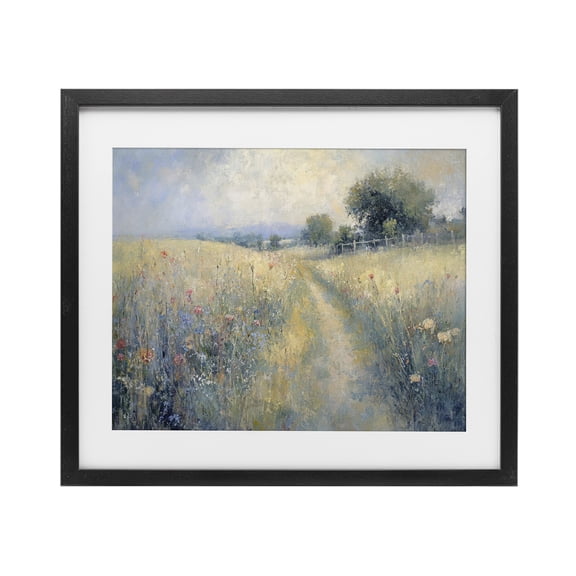 Stupell Industries Traditional Path Through Wildflower Field Black Framed Print Under Glass, 16 x 13, by LSR Design Studio