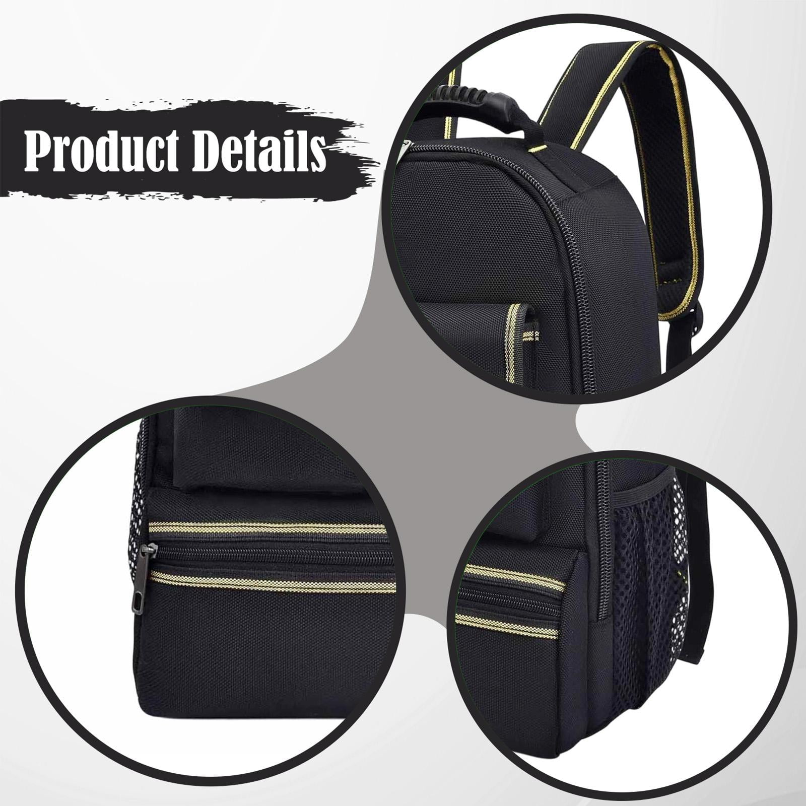 Electrician Backpack Tool Organizer Bag Oxford Cloth Wear Resistant for Maintenance Technician Work
