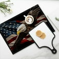 thumbnail image 4 of BaHomeck placemats Set of 4 Realistic Bald Eagle Flying Over American Flag Background Cotton Linen rectangle Placemats for Kitchen Dining Table Indoor,Outdoor,18*12inch, 4 of 4