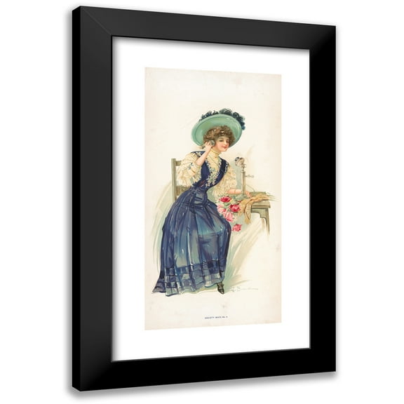 J. Barrick 9x14 Black Modern Framed Museum Art Print Titled - Society Maid, No. 4 (1908)