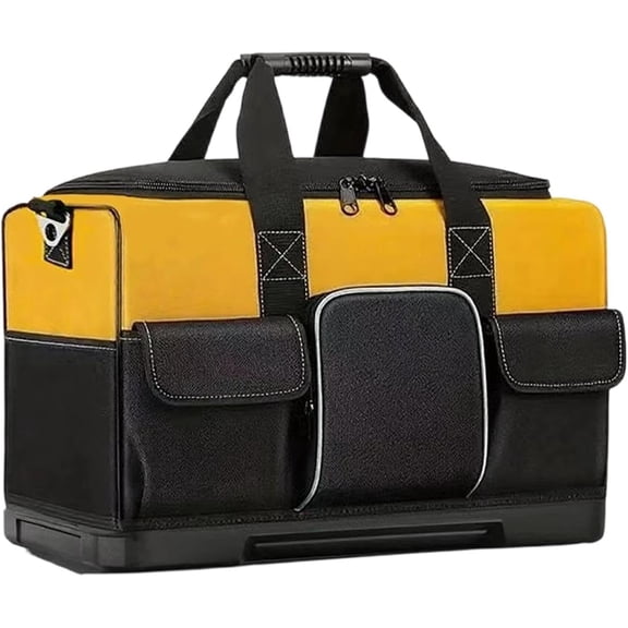 CHICAURA Heavy Duty Tool Bag Water-Resistant Oxford Tool Organizer Bag, Large Capacity Multipocket Black