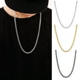 thumbnail image 2 of Chain Necklace for Men Women Silver Golden Black Thin Cable Chain Hip-hop Jewelry for Dating Daily Banquet Party, 2 of 8