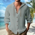 thumbnail image 3 of Chemise à Manches Longues pour Hommes Cardigan Décontracté de Vacances à Capuche, 3 of 5