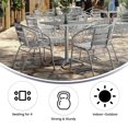 thumbnail image 2 of 27.5'' Square Aluminum Indoor-Outdoor Table Set with 4 Slat Back Chairs, 2 of 9