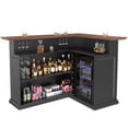 thumbnail image 6 of L Shaped Home Bar Cabinet with Fridge Space, Oversized Modern Basement Bar Table, 6 of 10