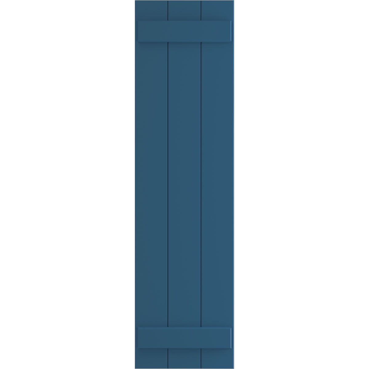 Ekena Millwork 16 1/8"W x 42"H True Fit PVC Three Board Joined Board-n-Batten Shutters, Sojourn Blue (Per Pair - Hardware Not Included)