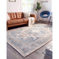 thumbnail image 2 of Unique Loom Salzburg Oriental Inspired Border Rug 9' x 12' Rectangle Beige/Blue, 2 of 2