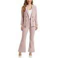 thumbnail image 1 of INSPIRAR CHIC Conjunto de Trabajo de 2 Piezas para Mujeres, Blazer Doble Botonadura y Pantalones Formales XL Rosa, 1 of 6