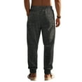 thumbnail image 4 of Pantalones de licra para hombre, de color liso, ajustados, con bolsillos en las piernas y cintura elástica., 4 of 9