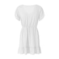 thumbnail image 4 of Genuiskids Women Cap Sleeve Summer Dresses V Neck Ruffle Casual Dresses A Line Flowy Beach Sun Dress, 4 of 5