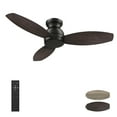 thumbnail image 6 of Smaair 48" 3-Blade Flush Mount Ceiling Fan with Remote Control - Black/Wood & Walnut Reversible Blades (No Light), 6 of 9