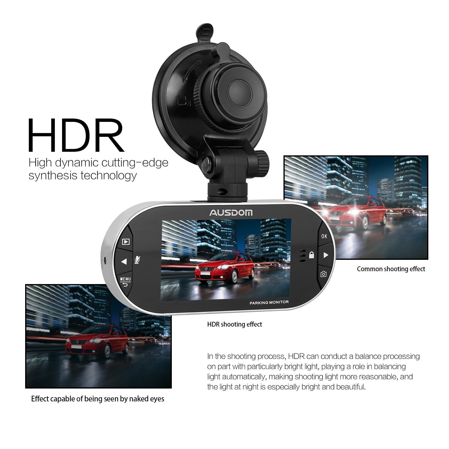 AUSDOM AD260 2.7 LCD Dash Cam FHD 1080P&1296P Dashboard Camera Car Camera 