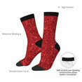 thumbnail image 4 of Daiia Red Glitter Print Crew Socks – Soft Breathable Long Socks for Men & Women, Moisture-Wicking & Comfortable Daily Wear Socks, One-Size Fits Most (US 5-11), 4 of 6