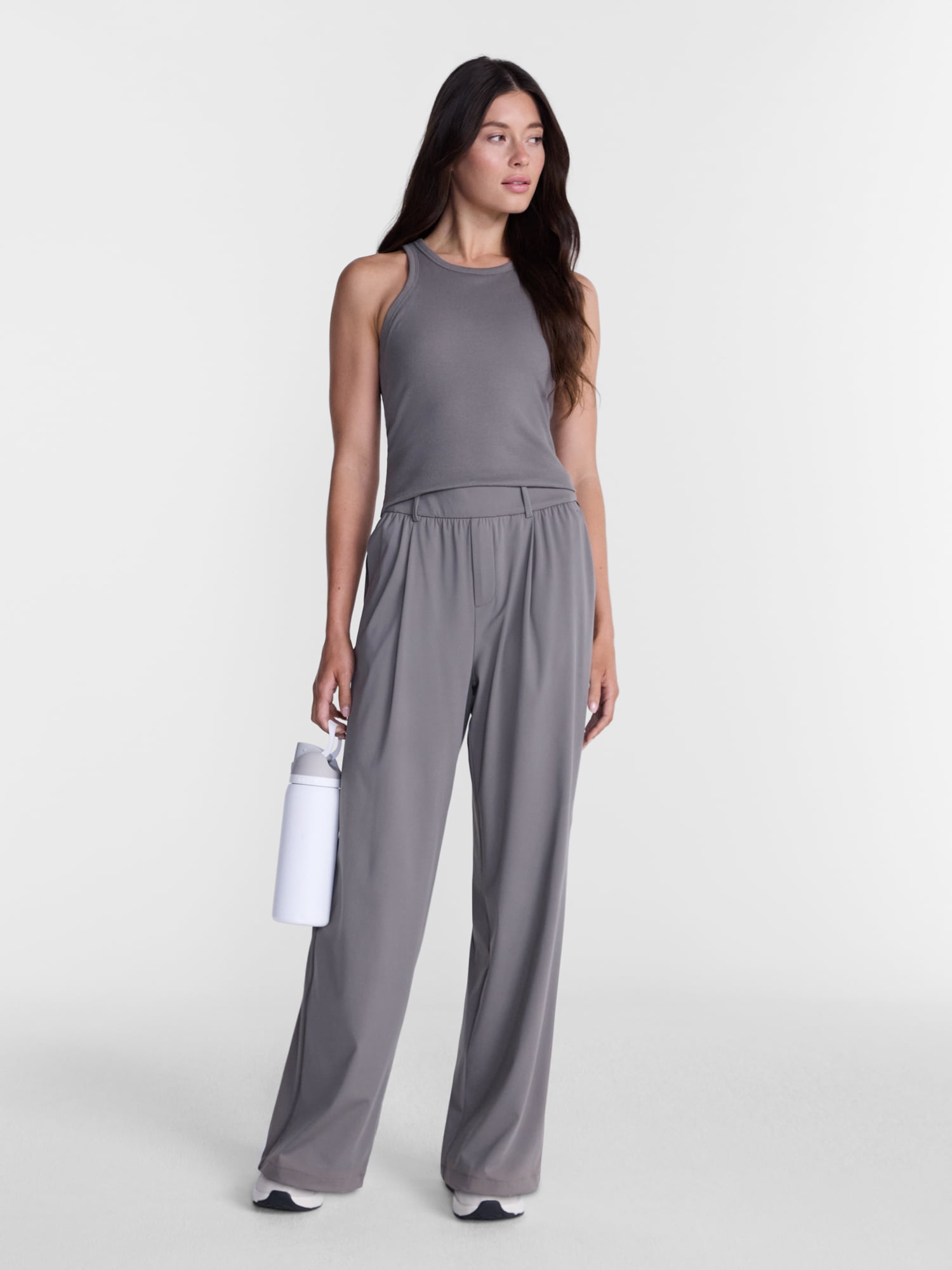 Avia Women's and Women's Plus Interlock Wide Leg Trousers, 31" Inseam, Sizes XS-4X