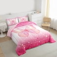 thumbnail image 3 of Homewish Flying Butterfly 2pcs Bedding Comforter Set For Children Teens Female,Stars Bling Glitter Twin Comforter Sets,Gradient Ombre Pink Breathable Bedding Set,Microfiber Bedroom Decor,Reversible, 3 of 8