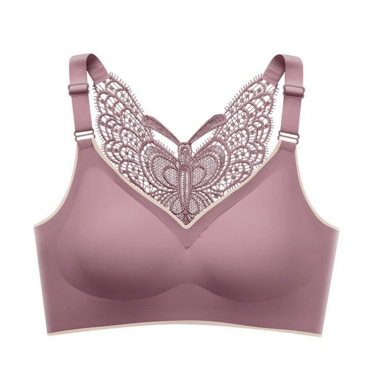 Bigersell Wirefree Bra With Support Butterfly Back Underwear
