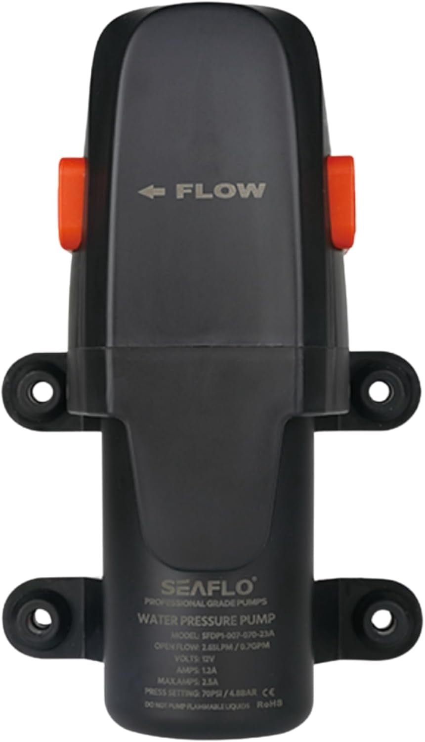SEAFLO 23A-Series On-Demand Water Pressure Diaphragm Pump (0.7 GPM, 70 PSI, 12V)