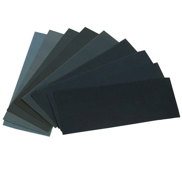 Woeilo 24PCS Sand Paper Variety Pack Sandpaper 12 Grits Assorted for Wood Metal Sanding, Wet Dry Sandpaper 120/150/180/240/320/400/600/800/1000/1500/2500/3000 Grit