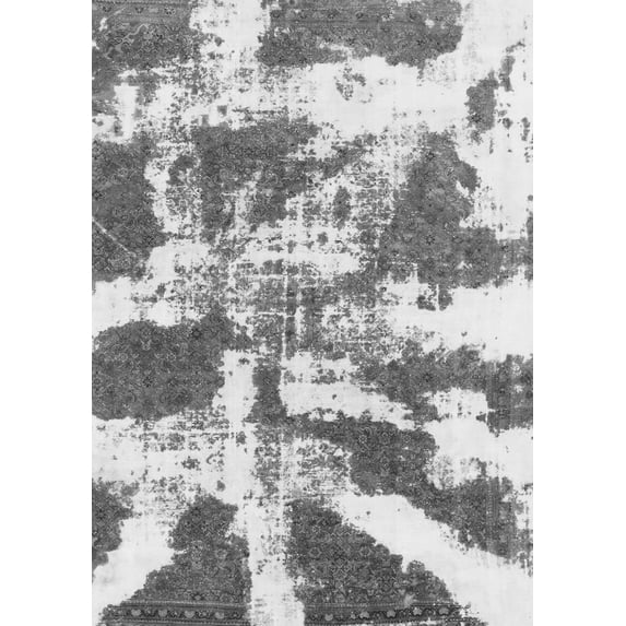 Ahgly Company Indoor Rectangle Abstract Gray Modern Area Rugs, 5' x 7'