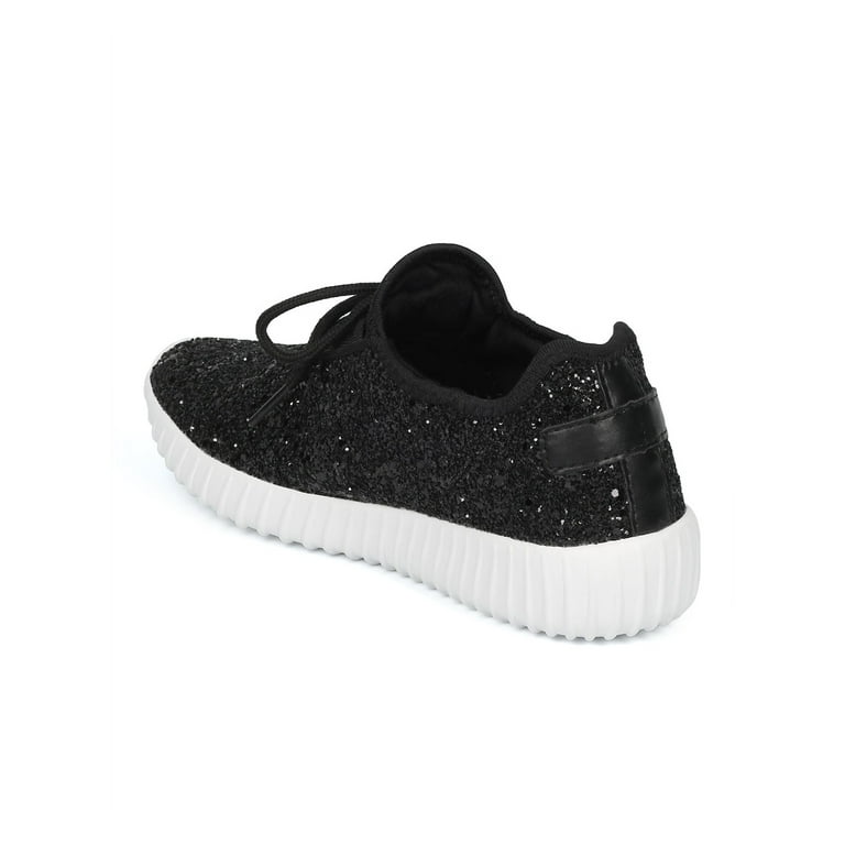 NEW Brand Women Fashion Casual Glitter Sparkling Sneakers Women Encrusted  Lace Up Shoes White Sole Fashion
