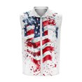 thumbnail image 4 of BiZtdJrK Hawaiian Shirts for Men Summer Sleeveless Button Down Lapel Vest American Flag Printed Casual Beach Aloha Shirt with Pockets White S My Orders Placed By Me, 4 of 6