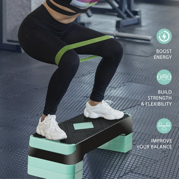 Adjustable Workout Aerobic Stepper Aerobic Exercise Step Platform for Home Gym