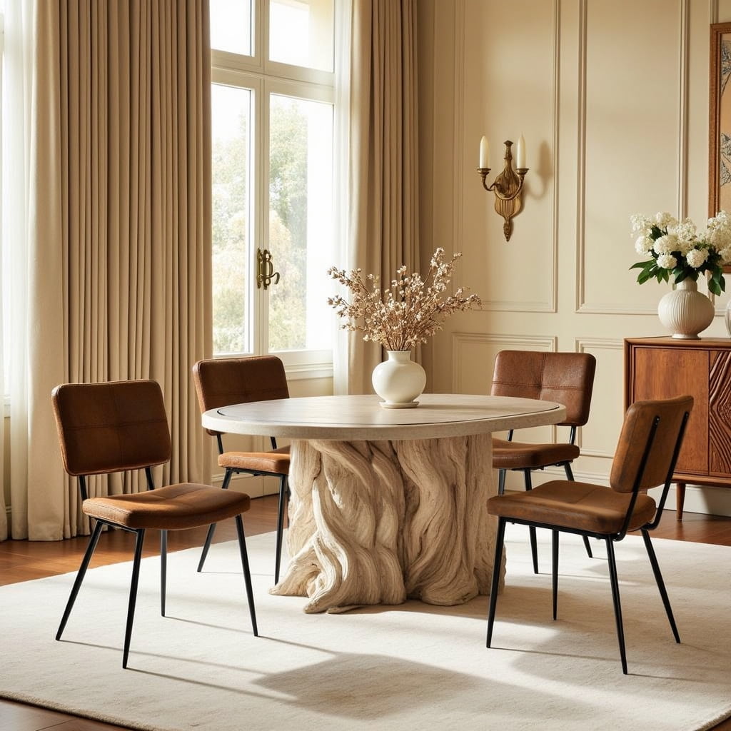 Homy Casa - Ensemble de 4 chaises de salle à manger rembourrées, assise en suédine et entretien facile