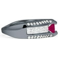 thumbnail image 5 of Round Engagement Ring Ruby Cubic Zirconia Black Tone 925 Sterling Silver, Size 7, 5 of 7