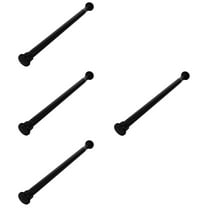 GOOHOCHY 4 Mount Shower Curtain Rod Chrome Long Tension Black
