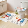thumbnail image 4 of Cocktail Drink Bathroom Rugs Set HELLO SUMMER Non Slip Absorbent Soft Bath Mats 3 Piece Set with Bathroom Rug, U-Shaped Floor Mat, Toilet Seat Cover Small Size, 4 of 9