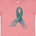 thumbnail image 4 of Inktastic Ovarian Cancer Awareness Teal Ribbon Made of Hearts Boys or Girls Baby T-Shirt, 4 of 5