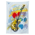thumbnail image 3 of Ambesonne Art Tablecloth Rectangular Table Cover, Abstract Musical Instrument, 60"x90", Teal Yellow, 3 of 4